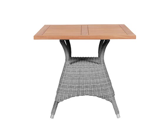 Dining Table Venice 80x80cm Venice Grey Wicker and Teak Outdoor Furniture Wholesale Sydney Australia