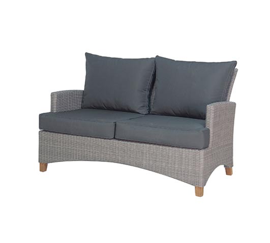 2 seater sofa Venice Grey Wicker and Teak Outdoor Furniture Wholesale Sydney Australia