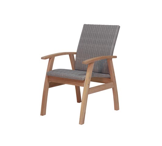 Chair Flinders Venice Grey Wicker and Teak Teak Outdoor Furniture Wholesale Sydney Australia