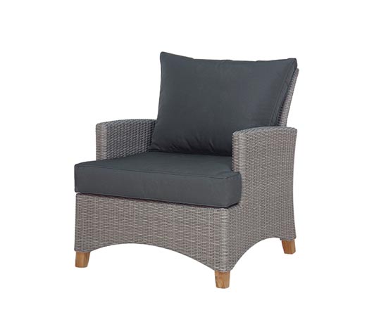 Arm chair Venice Grey Wicker and Teak Outdoor Furniture Wholesale Sydney Australia